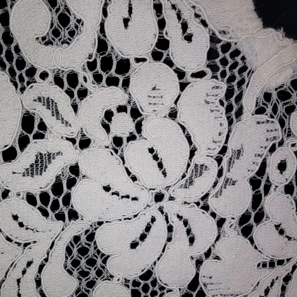 Zara White Lace Deep V Back Peplum Blouse Top Size XS
